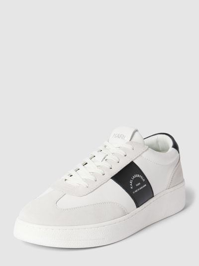 Karl Lagerfeld Sneaker aus Leder mit Kontrastbesatz Weiss 1