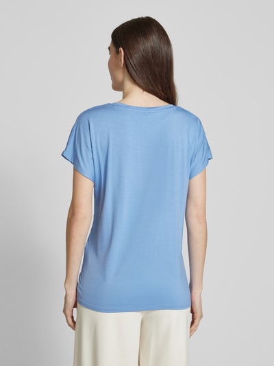 Soyaconcept T-Shirt mit geripptem V-Ausschnitt Modell 'Marica' Jeansblau 5