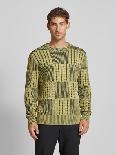 JAKE*S STUDIO MEN Gebreide pullover met ribboorden Donkergrijs - 4