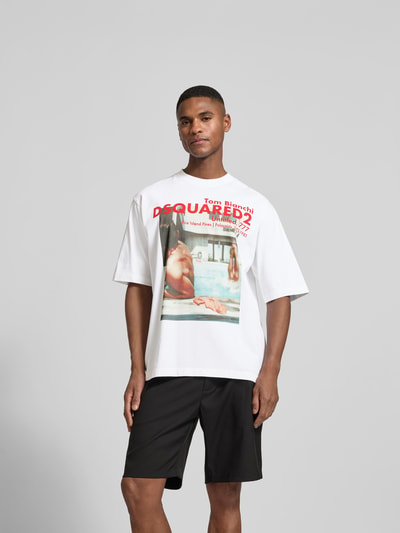 Dsquared2 Loose Fit T-Shirt aus reiner Baumwolle Weiss 4
