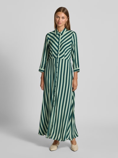 YAS Maxikleid mit Knopfleiste Modell 'SAVANNA' Dunkelgruen 4