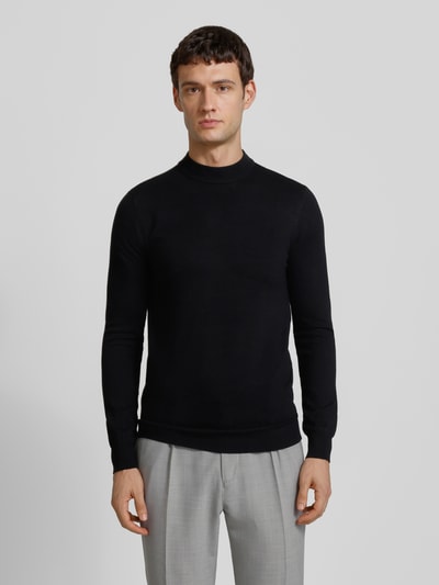 Antony Morato Sweter z dzianiny z prążkowanymi wykończeniami Czarny 4