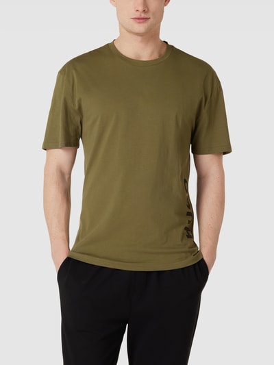 HUGO Relaxed fit T-shirt met labelprint Olijfgroen - 4