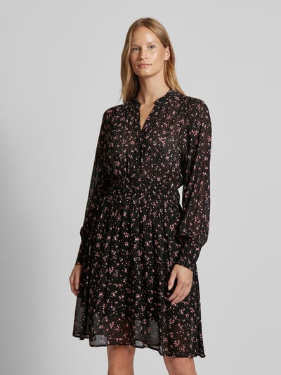 MSCH Copenhagen Knielanges Kleid mit V-Ausschnitt Modell 'Orabella' Black 4