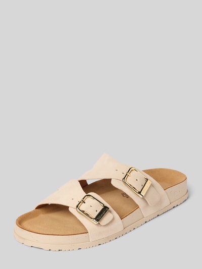 Tamaris Sandały ze skóry ze sprzączką Piaskowy 1