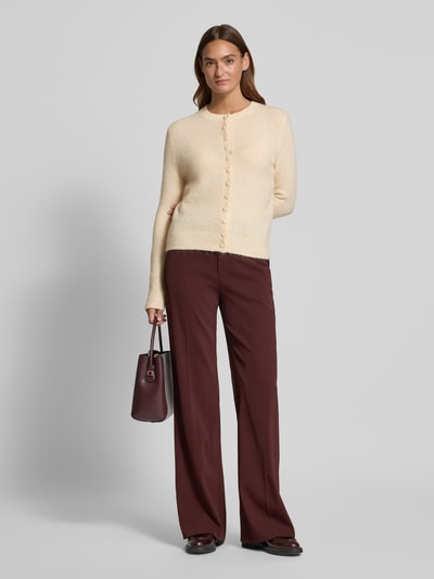 Stefanel Strickjacke aus Woll-Mix mit Rundhalsausschnitt Offwhite 1