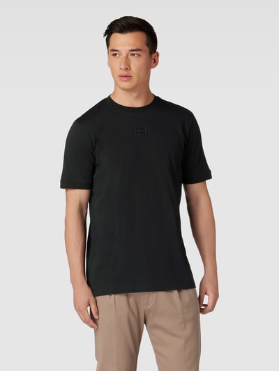HUGO T-Shirt mit Label-Applikation Schwarz 4