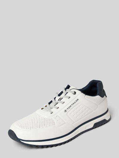 Tom Tailor Lage sneakers met geperforeerd oppervlak Wit - 1