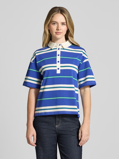 LOLLYS LAUNDRY Loose Fit Poloshirt mit überschnittenen Ärmeln Modell 'Ulma' Royal 4