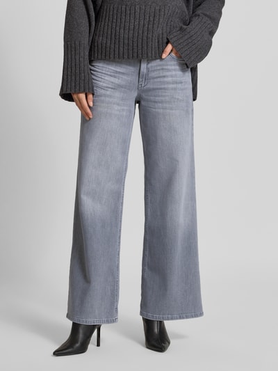 Milano Italy Jeansy z szerokimi nogawkami i 5 kieszeniami Jasnoszary 4