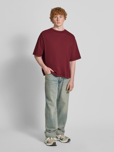 REVIEW Boxy fit T-shirt en ronde hals Roestrood - 1