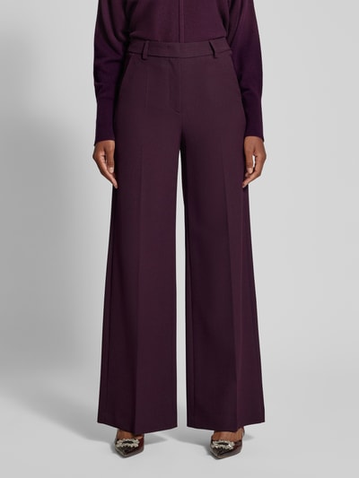 Luisa Cerano Wide Leg Stoffhose mit Bügelfalten Bordeaux 4