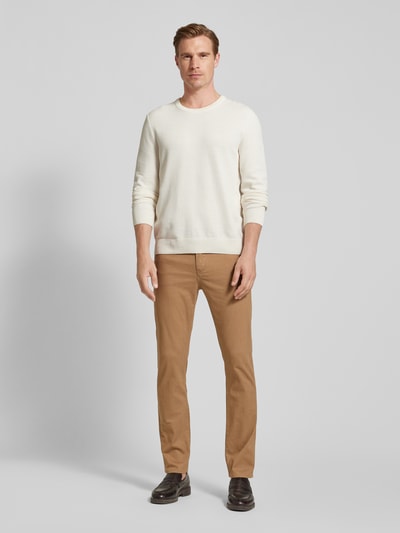 BOSS Slim fit chino met structuurmotief, model 'DELAWARE' Camel - 1