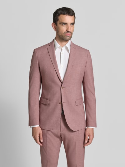 Mężczyzna model nosi Slim Fit Sakko mit Woll-Anteil von s.Oliver BLACK LABEL w kolorze różowym, gładka tekstura, całkowity widok z przodu