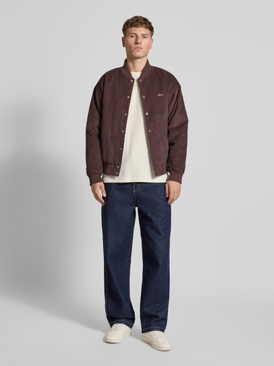 BLKVIS Cordjacke mit Logo-Stitching Pflaume 1