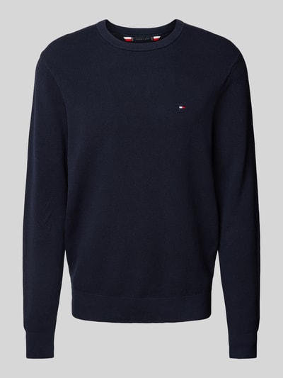 Tommy Hilfiger Sweter z dzianiny z wyhaftowanym logo Granatowy 1