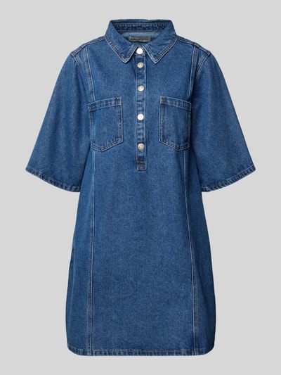 Produktfoto, Jeanskleid mit Brusttaschen Modell 'Mola' von LOLLYS LAUNDRY, blau, gerader Schnitt, Knopfleiste, Baumwoll-Mix