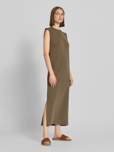 PIECES Sukienka dresowa o kroju regular fit z mieszanki bawełny model 'CHILLI SUMMER' Oliwkowy 1