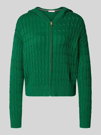 Tommy Hilfiger Comfort fit gebreid jack van puur katoen, model 'CALICO' Groen - 2