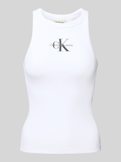 Calvin Klein Jeans Tanktop mit Label-Stitching und Rundhalsausschnitt Weiss 2