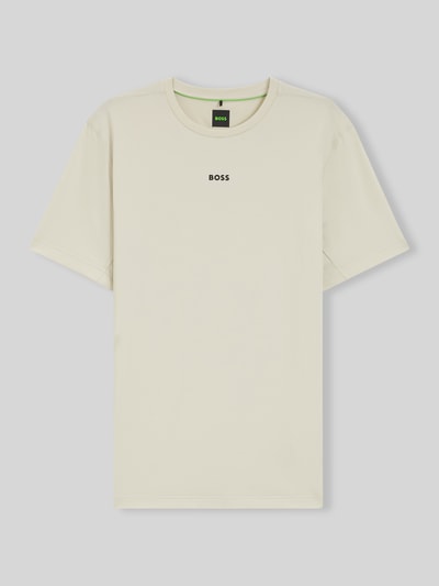 BOSS Green Slim Fit Sport-T-Shirt mit Label-Print Modell 'TS_Active' Sand 2