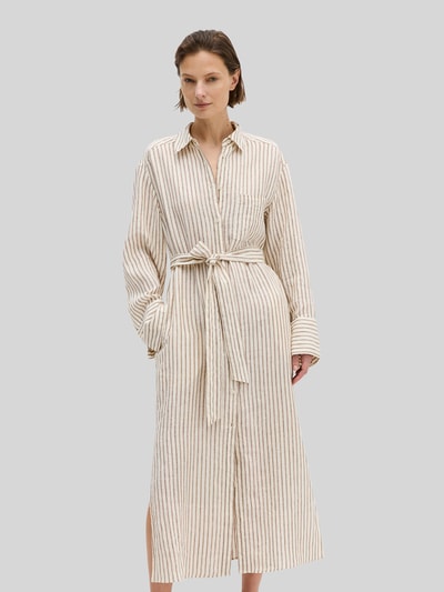 Marc O'Polo Figurumspielendes Hemdblusenkleid aus reinem Leinen Weiss 4