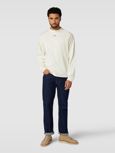 HUGO Sweatshirt met labeldetail, model 'Daposo' Offwhite - 1