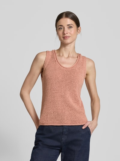 Marc O'Polo Regular fit gebreide tanktop van katoenmix Oudroze - 4