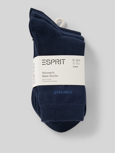 Esprit Socken  mit Label-Stitching im 4er-Pack Dunkelblau 3