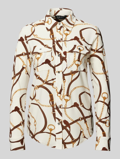 Lauren Ralph Lauren Slim Fit Bluse mit Brustpattentaschen Modell 'CORWIN' Offwhite 2