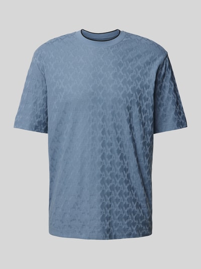 ARMANI EXCHANGE T-Shirt mit geripptem Rundhalsausschnitt Modell 'Jaquard' Rauchblau 2