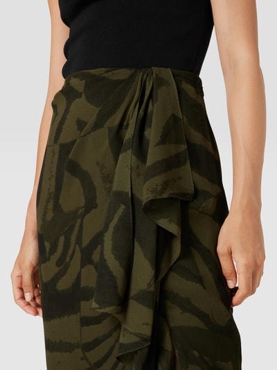 Lauren Ralph Lauren Midirok met all-over motief, model 'KUADAMA-MID-FULL' Olijfgroen - 3