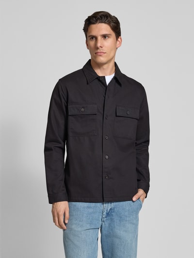 HUGO Kurtka koszulowa z listwą guzikową model ‘Epoldo’ Czarny 4