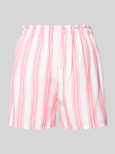 Produktfoto, Comfort Fit Pyjama Shorts aus reiner Viskose Modell 'TRUE SHORTS' von HUGO w dwukolorowy, wzór w paski, naszywka z logo, tunel, elastyczny ściągacz, wykończenie materiału popelina