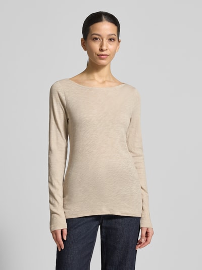 Marc O'Polo Regular Fit Langarmshirt aus reiner Baumwolle Beige 4