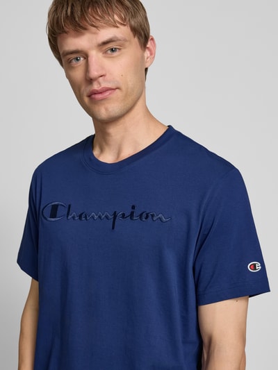 CHAMPION T-shirt met labelstitching, model 'ICONS' Marineblauw - 3