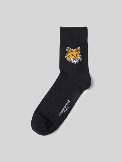 MAISON KITSUNE Socken mit Motiv-Print Black 1