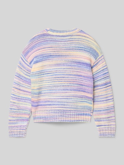 Produktfoto, Shaped Fit Strickpullover mit Woll-Anteil von Tommy Hilfiger Teens, mehrfarbig, Melange-Optik, Logo-Detail, Rundhals, Langarm, gerippte Abschlüsse, Strick-Materialverarbeitung