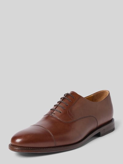 Productfoto, Derby uit leer met vetersluiting model 'Marshall' van Henry Stevens, afgeronde punt, hakhoogte maat 44: 2 cm, schachthoogte 7 cm, schachtbreedte 11 cm, heren, bruin glad leer, zichtbare naden, gladde structuur