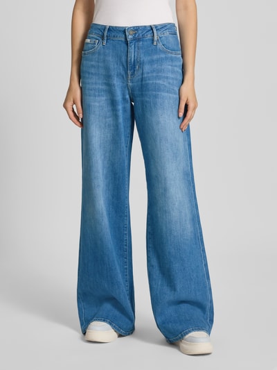 GUESS Jeans Jeansy z niskim stanem o kroju extra wide leg z 5 kieszeniami model ‘G13’ Jasnoniebieski 4