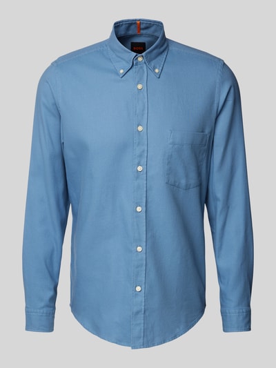 BOSS Orange Regular Fit Freizeithemd mit Button-Down-Kragen Modell 'Rickert' Bleu 1