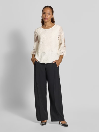 s.Oliver BLACK LABEL Regular Fit Langarmbluse mit Strukturmuster Offwhite 1