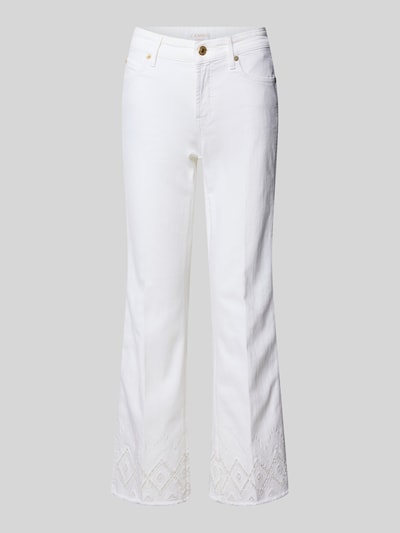 Cambio Flared jeans met broderie anglaise, model 'FRANCESCA' Offwhite - 2