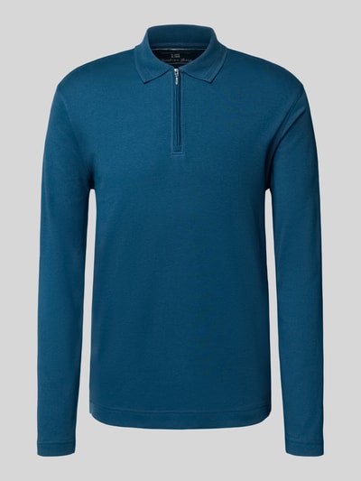 Christian Berg Men Slim Fit Poloshirt mit Reißverschluss Petrol 2
