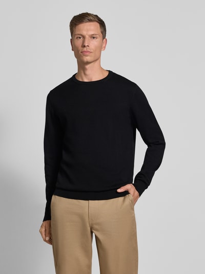 Fynch-Hatton Strickpullover mit Rundhalsausschnitt Black 4
