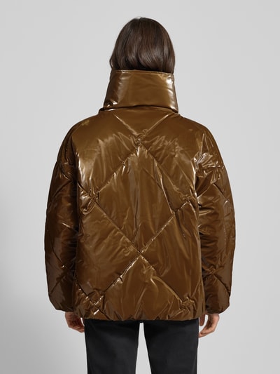 Stefanel Steppjacke mit Zweiwege-Reißverschluss Dunkelbraun 5