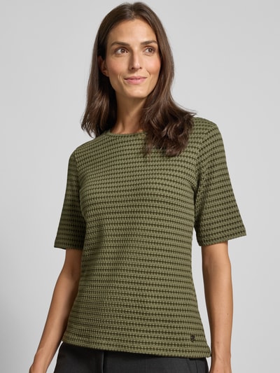 s.Oliver BLACK LABEL Regular fit T-shirt van katoenmix  Kaki - 3