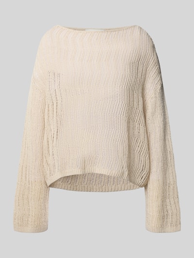 INFLUENCER'S CHOICE BY P&C* Sweter z dzianiny o kroju oversized z dekoltem w łódkę Piaskowy 2