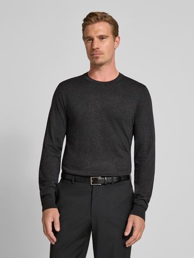 MCNEAL Strickpullover mit gerippten Abschlüssen Dunkelgrau Melange 4