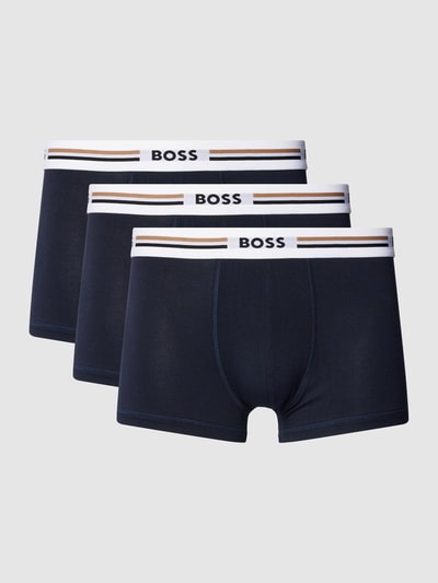 BOSS Boxershort met elastische band met logo in een set van 3 stuks Donkerblauw - 1